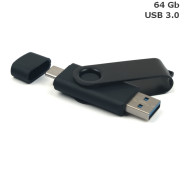 Флешка Twister Double 64 Gb, пластик